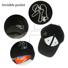 Load image into Gallery viewer, Game Hats Two Lovers Hidden Pocket Condom Baseball Cap Black