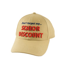 Load image into Gallery viewer, Game Hats Father&#39;s Day Senior Discount Hat 100% Cotton Cap Beige
